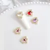 NAK ART Decoraties 10 stks 11,5x10mm Hartvormige designer Charms voor legering accessoires Aurora Gems Sieraden Multi-colors Rhinestone