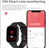 ساعة ذكية لهواتف iPhone و Android ، و 1.85 بوصة شاشة تعمل باللمس بالكامل ، والتحكم في الموسيقى ، ودرجة حرارة الجسم ، وأكسجين الدم ، ومراقبة بيانات معدل ضربات القلب طوال اليوم