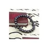 Beaded Natural Stone Hematite Magnetic Bracelet Black Beads Therapy Health Care Stretch Bangle Mens Jewelry 6 8 10Mm Drop Del Dhgarden Dhsiy