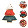 Plates 1 Set Multifunction Christmas Tree Shape Fruit Ceramics Candy Snack Trays