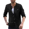 Men's T Shirts Men's Blouse Linen Solid Beach Basic Cardigan Blouses Fashion Tops Party Art 3d Digital Print