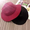 Stingy Brim Hats Fashion Woolen Fedoras Hat Vintage Floppy Casual Womens Caps for Girls Autumn Winter