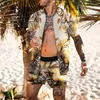 Tute da uomo Tuta Casual Summer Beach Camicia a maniche corte e pantaloncini Completo da vacanza Set da due pezzi hawaiano Abbigliamento maschile St