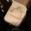 Dangle Earrings Korean Cherry Blossoms Zircon Stud For Women Elegant Crystal Flower Earring Anniversary Wedding Jewelry