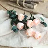 Flores decorativas 4cm 6pcs Flower de flores artificiales Rose Cabeza de rosa Boda de Navidad Decoración de la casa Diy Caja de recortes Caja de regalo Craft Craft
