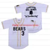 Het slechte nieuws draagt Movie Baseball Jersey 3 Kelly Leak 12 Tanner Boyle Bail Bonds Jerseys Bo Peeps All Stitched White