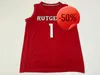 NCAA Rutgers Scarlet Knights College Basketball Jerseys Ron Harper Jr. Clifford Omoruyi Cam Spencer Aundre Hyatt Caleb McConnell Derek