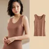 Camisoles Tanks Winter Thermal Vest Women Warm Tank Tops Solid Color Undertröja Plus Size Strap Camis Sleep Bra Seamless O Neck Crop Top