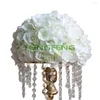 Decorative Flowers Wedding Road Lead Artificial Rose Hydrangea Flower Ball Table Centerpiece 30cm Ivory 10pcs/lot TONGFENG