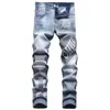 Brief Print Stretch Heren Jeans Lente Zomer Klassieke Stijl Mode Toevallige Denim Broek Pantalones Para Hombre Vaqueros303e