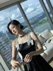 Casual Dresses Designer Lantern Skirt Rhinestone Bowknot Decoration Fashion Celebrity Sling Dress Girl WLSM