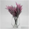 Decorative Flowers Wreaths 25 Heads 5 Forks 38Cm Colorf Silk Artificial Flower Lavender Home Party Decor For Holding Decor Dhthu