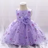 Sukienki dla dziewczynek niemowlę urodziny urodziny 1 rok sukienka Dzieci Bow Flowers for Girls Puffy Evening 0-5 lat