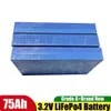 4PCS 3.2V 75AH LIFEPO4 BATTERING 12V 24V Oplaadbare cel voor motorfiets elektrische auto -motorbatterijen 80Ah