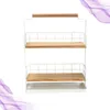 Kitchen Storage Multifunction Shelf Handheld Double Layer Rack Organizer For Tableware Spice (White)