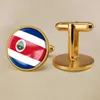 Boutons de manchette drapeau du Costa Rica partout dans le monde, boutons de manchette, décoration de costume pour cadeaux de fête, artisanat