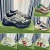 Rhyton Spor Sneakers Tasarımcı Ayakkabı Çok renkli spor ayakkabılar Bej Erkek Eğitmenler Vintage Lüks Chaussures Bayanlar Günlük Deri Ayakkabı Sneaker Kutu Boyutu 35-45 Topaaaaa