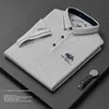 Herrpolos högkvalitativ herrbomull broderad polo skjorta sommar highend affär casual lapel kort ärm tshirt 230214