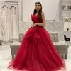 Burgundy Puffy Prom Dresses Long Evening Ball Gowns Vestidos de Fiesta Sparkling Tulle Party Party Dress 2023 New