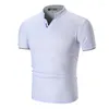 Polos męski 2023 Polo Shirt Men Summer Solid Solid Short Tlee Slim Stand Flar Mężczyzna oddychający męski Tee M-3x