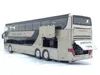 Diecast Model Car Sale Hög kvalitet 1 32 Legering Dra tillbaka bussmodell Hög imitation Double Sightseeing Bus Flash Toy Vehicle 230211