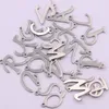 Charms 26st English Letter 10st Arabiska siffror 316 Rostfritt stål Metall Stamping Blanks Diy Charm Pendant Necklace AccessoriesCharms