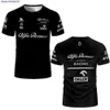 Camiseta masculina 2023 nova moda f1 fórmula um equipe de corrida alfa romeo camisas carro 3d impresso feminino o-pescoço crianças camisetas topos camisa 451