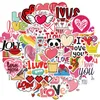 50pcs Sevgililer Günü Sticker Pink Love Graffiti Çocuk Oyuncak Kaykay Araba Motosiklet Bisiklet Sticker Çıkartmaları Toptan