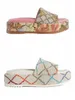 2023ss womens fashion Flora multicolor Platform slippers 55mm height canvas covered platform Wedges with box and dust bag