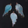Pendant Necklaces 1Pcs Natural Quartz Stone Charm Colorful Single Wing Handmade Amethyst Amazonite For DIY Jewelry Making