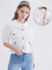 Women's Polos MOLAN Sweet Woman Blouses Fashion Shirts Embroidery Female Clothing Back Straps Vintage Chic Top