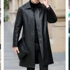 Herrenjacken Marke Leder Cashmere Coats Winter Casual Long Dicke Fleece Parkas warmes Faux Jackel Copp S 230213