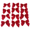 Christmas Decorations Bowknot Ornaments 12Pcs/Pack Beautiful Eye-catching Bright Color Merry Red Bow Decoration For Festival