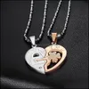 Pendentif Colliers Coeur Brisé Collier En Acier Inoxydable Split Avec Clé Et Serrure En Sier Couleur Or Pour Les Amoureux Couple Drop Delivery J Dhjeh