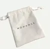 Jewelry Pouches Cotton Gift Bags 5x7cm 7x9cm 11x14cm 15x20cm Custom Sack Hair Eyelash Makeup Drawstring