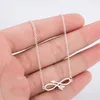 Simple Horizontal Infinite Arrow Head Necklace Wire Wrapped Infinity Tribal Dart Minimalist Spear Stainless Steel Pendant Chain Choker Collier Women Jewelry