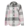 Women's Hoodies & Sweatshirts Long Sleeve Pocket Thick Pullover Sweatshirt For Winter Fall Brushed Plaid Shirts Flannel Lapel Button Down Sh