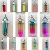 Pendentif Colliers Cerise Quartz Jaspe Cristal Hexagonal Colonne Perle WB1100