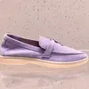 Italia Designer Loropiana Scarpe Lp mocassini in pura pelle genuina per uomo e donna con suola morbida mocassini in cashmere scamosciato taglia grande 35-46BH47