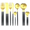 Conjuntos de utensílios de jantar 16pcs/conjunto de talheres de ouro Facas Fork Spoon Tea