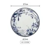 Plates Ceramic Bone Tableware Chinese Blue And White Porcelain Bowl Plate Dish Set Gold Inlay Coffee Cup Western Dinner