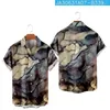 Casual shirts voor heren zomer korte mouw knoop omhoog heren Hawaiiaanse afdruk turn-down-collar shirt streetwear