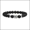 Beaded Strands Buddha Beaded Bracelet Classic Natural Stone Couple Bracelets For Men Women Fashion Jewelry Drop Delivery Dhfkn