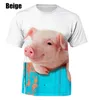 T-shirt da uomo 3D Trend Summer Pig Stampa T-shirt a maniche corte di alta qualità per uomo e donna