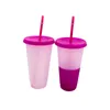 Mugs 473/700ml Color Changing Cold Cups Reusable Plastic Tumbler With Lid And Straw Cup Drinkware Kitchen GadgetsMugs MugsMugs