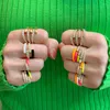 Anillos de clúster Colorido anillo de dedo abierta de esmalte de neón para mujeres CZ Joyería de moda fluorescente