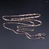 Chains Pure Au750 18K Rose Gold Chain Women O Link Necklace 1.4-1.6g 20inch L