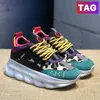 Ontwerpers Luxe Casual Schoenen Chain Reaction Wild Jewels Chain Link Trainer Triple Wit Zwart Twill Blauw Fluo Rubber Suede Platform Sneakers Sport 36-45