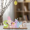 Party Supplies Easter Wooden Table Signs Decors Bunny Gnome Sculpture Spring Tabletop Centerpiece Ornament