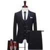 Mäns kostymer av hög kvalitet (blazer västbyxor) herrar brittiska stil avslappnad enkel elegant modeföretag smal formell 3-delad kostym
